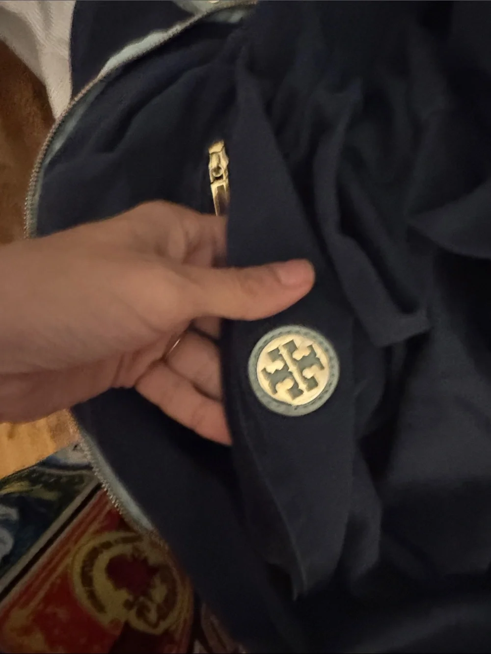 Tory Burch Navy and Light Blue Convertible Tote